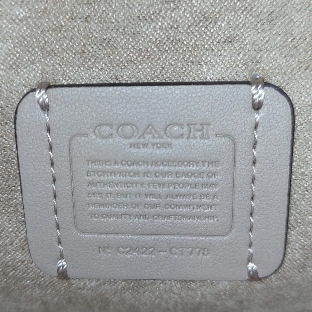 Coach Toni Smooth Leather Crossbody Shoulder Clutch Blue Silver Hardware CT778 - Picture 14 of 15